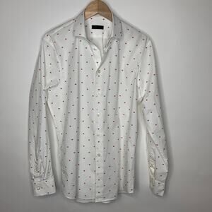 14th Union Nordstrom Lip Print Button Up Shirt Sz Medium